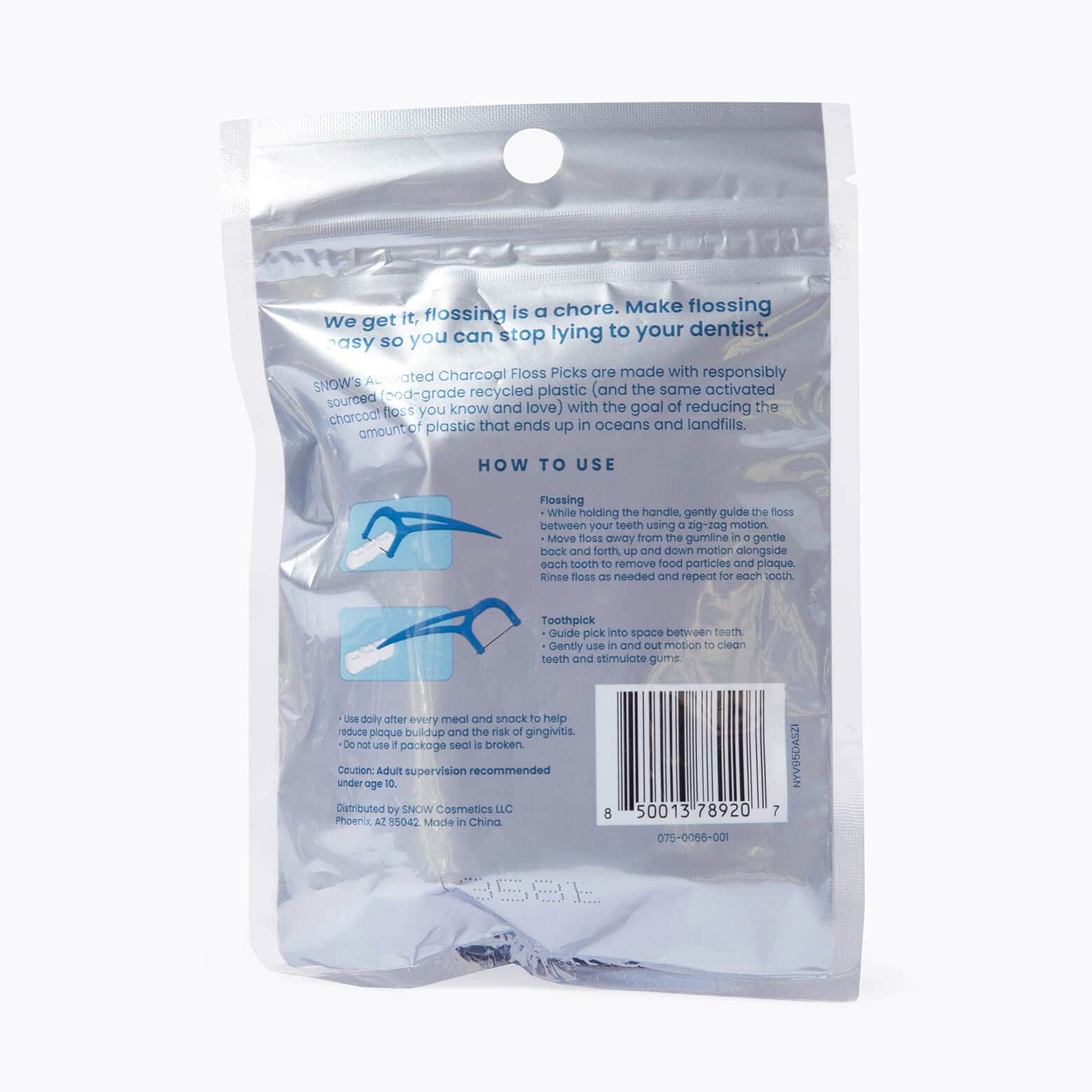 SNOW® Whitening Floss Picks with Activated Charcoal Technology - Thin Yet Strong Fibers That Remove Stains Between Teeth Using Natural Detoxifying Power - Image 5