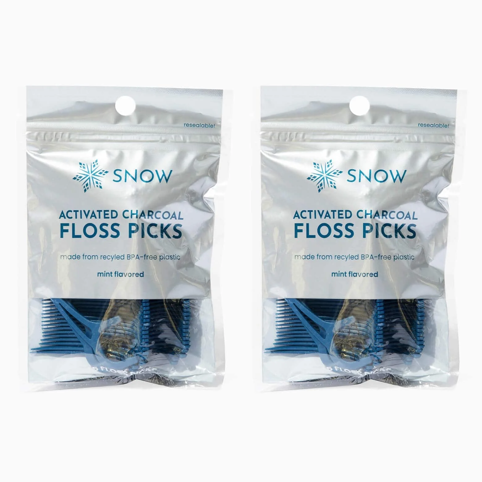 SNOW® Whitening Floss Picks with Activated Charcoal Technology - Thin Yet Strong Fibers That Remove Stains Between Teeth Using Natural Detoxifying Power - Image 6